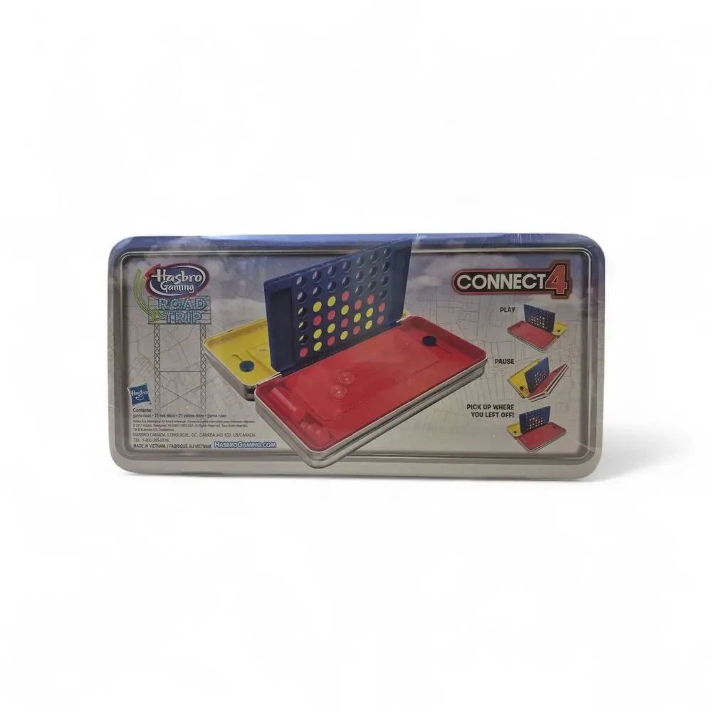 Hasbro Gaming Road Trip Connect 4 Portable Board Game Plastic Carrying Case NEW